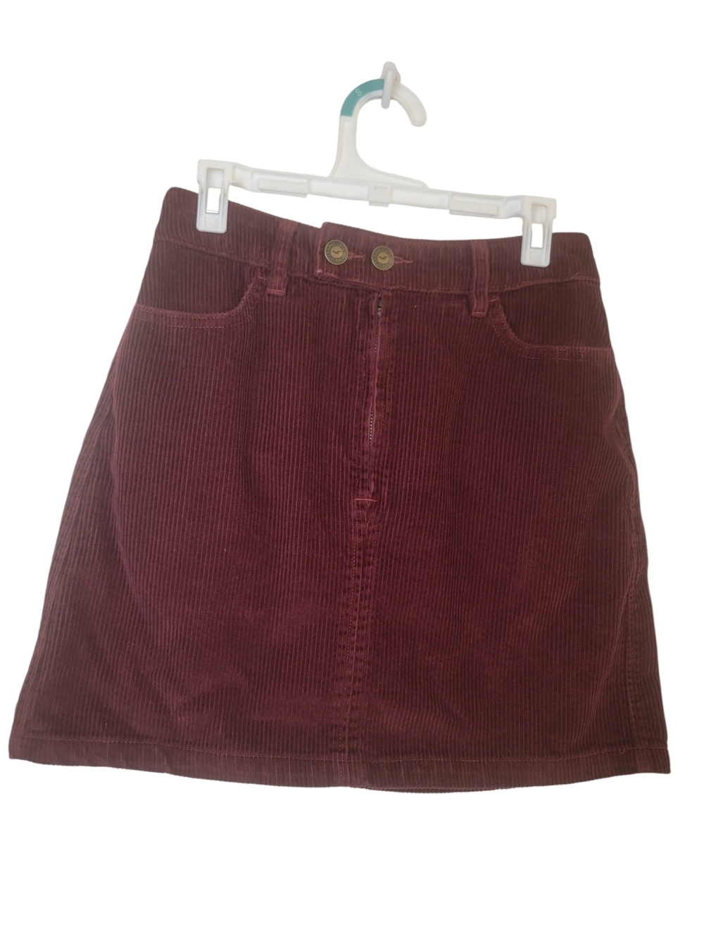 Hollister Burgundy Corduroy Mini Skirt